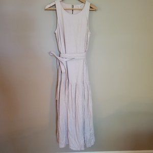 NWT Rebecca Taylor Belted Sleeveless Linen Maxi Dress Sunset Pink Size Medium